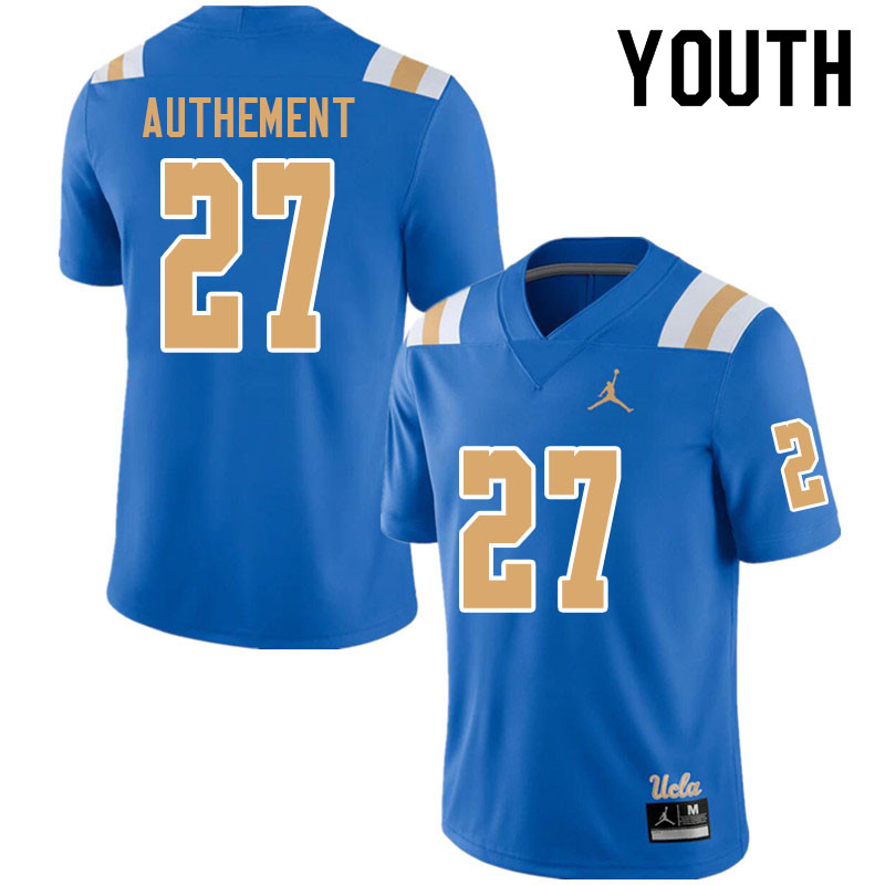 Jordan Brand Youth #27 Ashton Authement UCLA Bruins College Football Jerseys Sale-Blue - Click Image to Close
